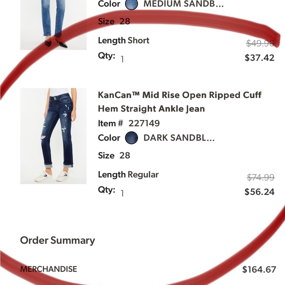 KanCan Dark Blue Distressed Straight Leg Jeans - Picture 10 of 10